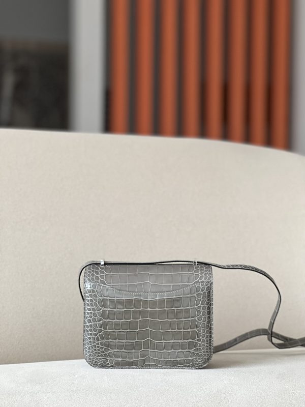 Constance 19 Shiny Alligator Gris Tourterelle (81) Palladium Hardware - Image 2