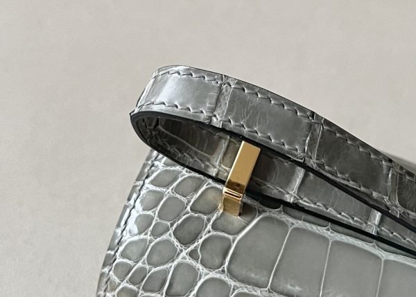 Constance 19 Shiny Alligator Gris Tourterelle (81) Gold Hardware - Image 7