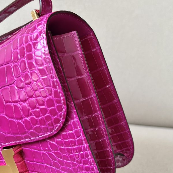 Constance 19 Shiny Alligator Rose Sheherazade (J5) Palladium Hardware - Image 10