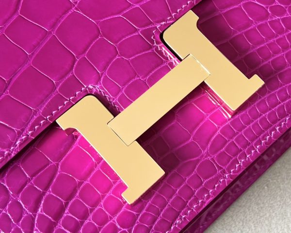 Constance 19 Shiny Alligator Rose Sheherazade (J5) Palladium Hardware - Image 8