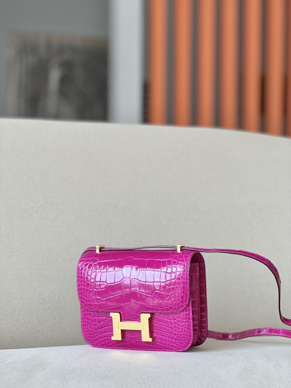Constance 19 Shiny Alligator Rose Sheherazade (J5) Palladium Hardware - Image 3