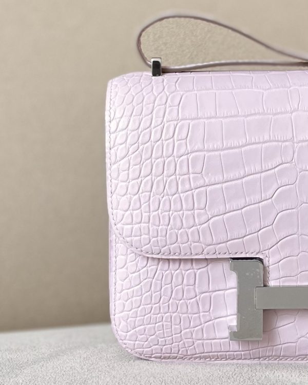 Constance 19 Matte Alligator Mauve Pale (09) Palladium Hardware - Image 11