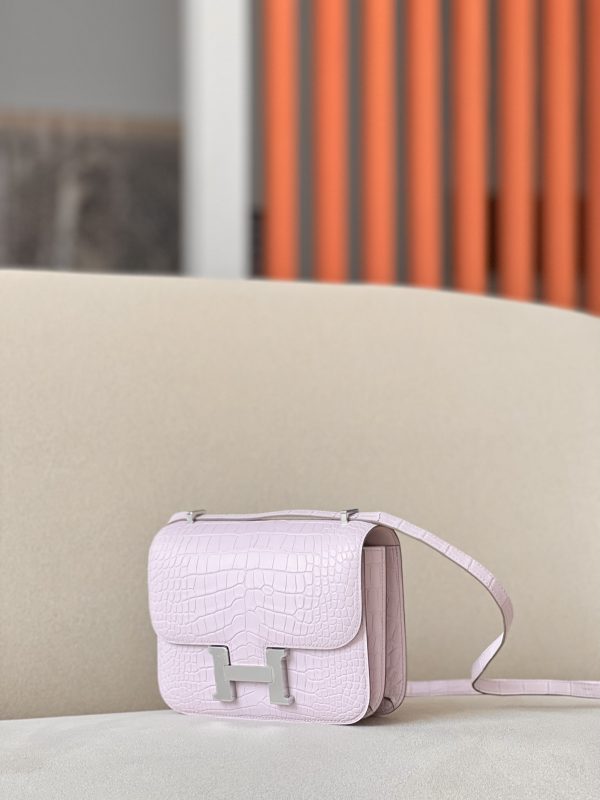 Constance 19 Matte Alligator Mauve Pale (09) Palladium Hardware - Image 3