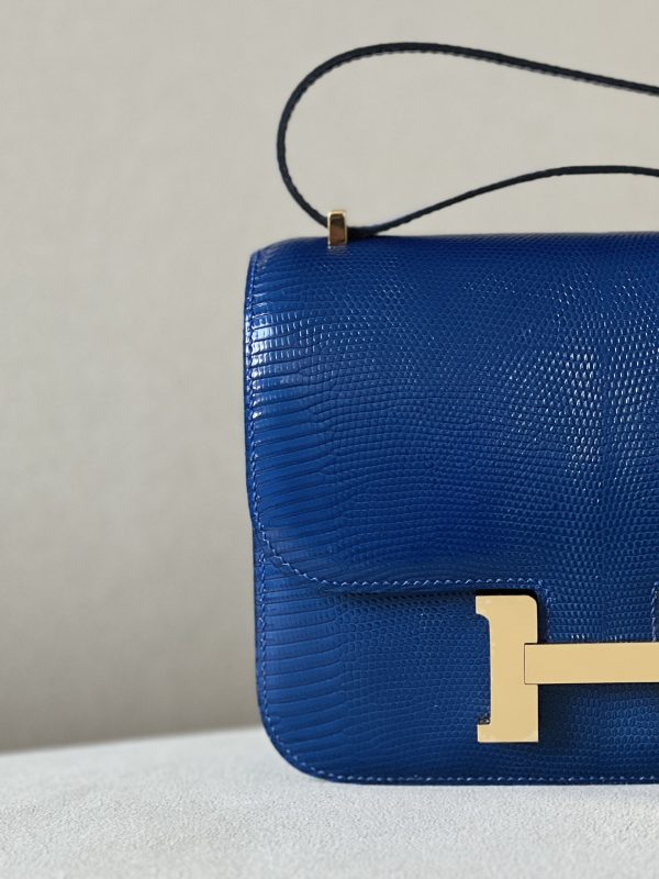 Constance 19 Lizard Blue Saphir (73) Gold Hardware - Image 11