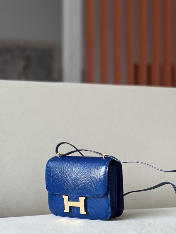 Constance 19 Lizard Blue Saphir (73) Gold Hardware - Image 3