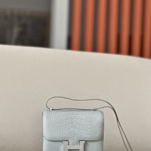 Constance 19 Matte Alligator Gris Perle(80) Palladium Hardware