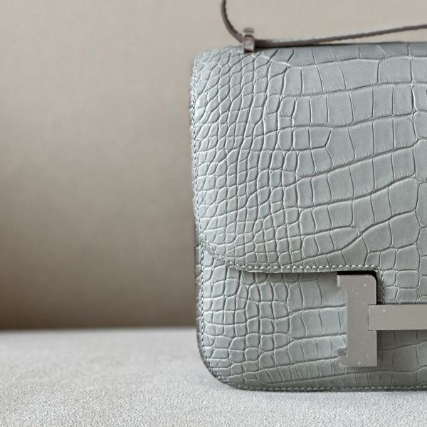 Constance 19 Matte Alligator Gris Perle(80) Palladium Hardware - Image 11