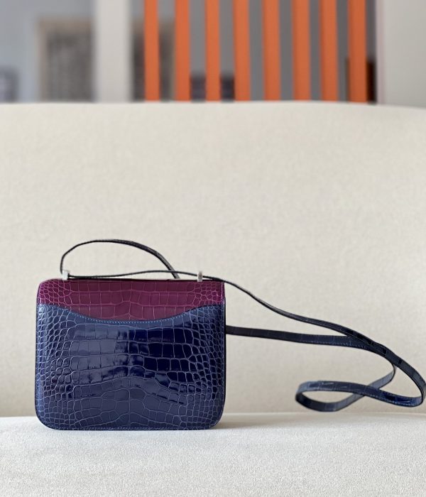 Constance 19 HSS Matte Alligator Blue Encre (M3) ,Cassis(N5) And Beige Sable(1I) Crocs Hardware - Image 2