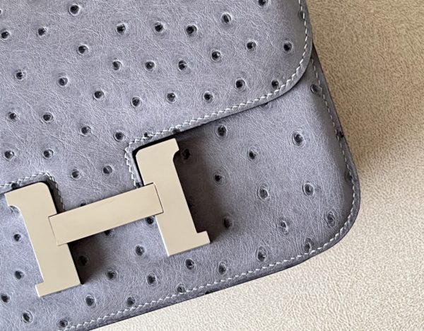 Constance 19 Ostrich Gris Agate (82) Palladium Hardware - Image 8