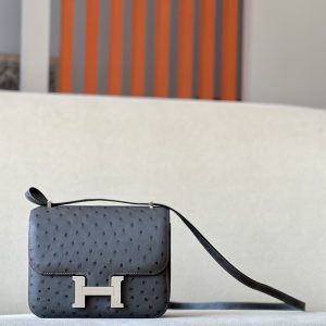 Constance 19 Ostrich Graphite  (88) Palladium Hardware