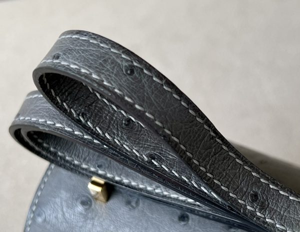 Constance 19 Ostrich Graphite  (88) Gold Hardware - Image 6