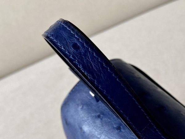 Constance 19 Ostrich Bleu Iris (77) Palladium Hardware - Image 8