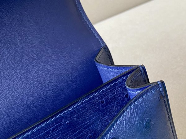 Constance 19 Ostrich Bleu Iris (77) Palladium Hardware - Image 7