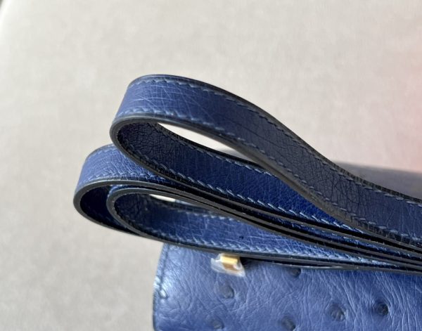 Constance 19 Ostrich Bleu Iris (77) Gold Hardware - Image 11