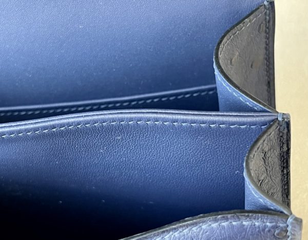 Constance 19 Ostrich Bleu Iris (77) Gold Hardware - Image 9