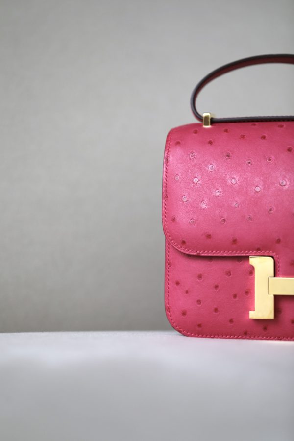 Constance 19 Ostrich Rose Tyrien (E5) Gold Hardware - Image 11