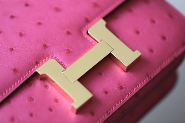 Constance 19 Ostrich Rose Tyrien (E5) Gold Hardware - Image 6