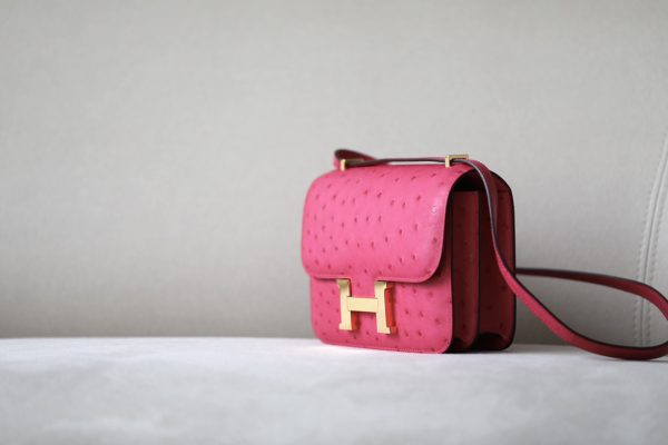 Constance 19 Ostrich Rose Tyrien (E5) Gold Hardware - Image 3