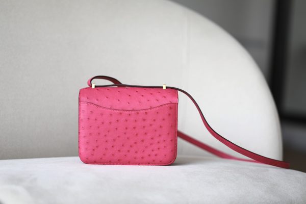 Constance 19 Ostrich Rose Tyrien (E5) Gold Hardware - Image 2