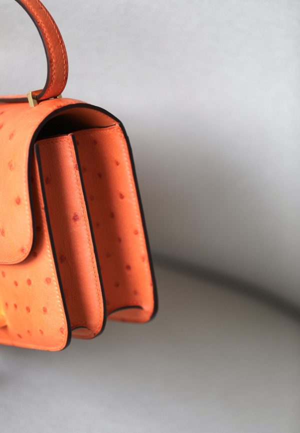 Constance 19 Ostrich Orange (93) Gold Hardware - Image 12