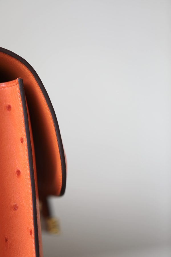Constance 19 Ostrich Orange (93) Gold Hardware - Image 9
