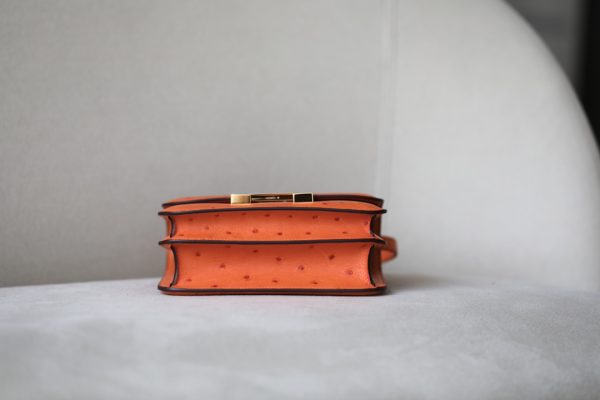 Constance 19 Ostrich Orange (93) Gold Hardware - Image 8