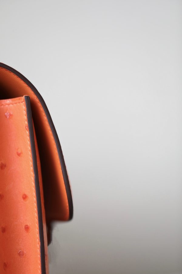 Constance 19 Ostrich Orange (93) Gold Hardware - Image 5