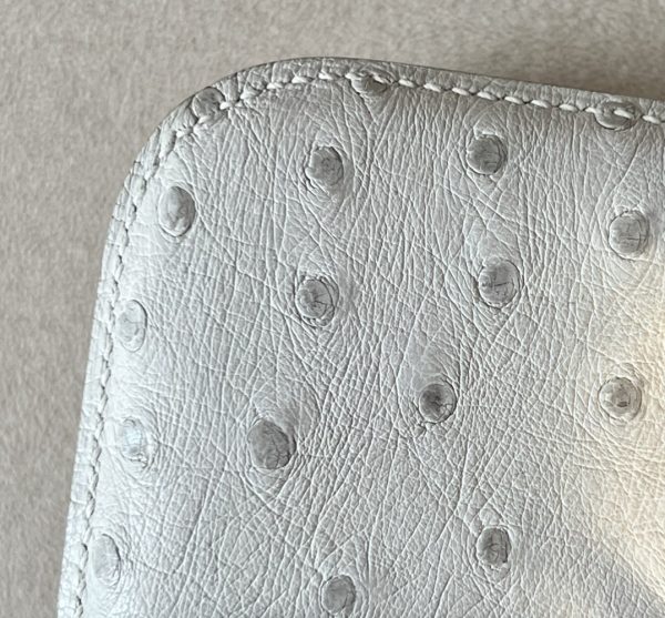 Constance 19 Ostrich Gris Perle (80) Gold Hardware - Image 4