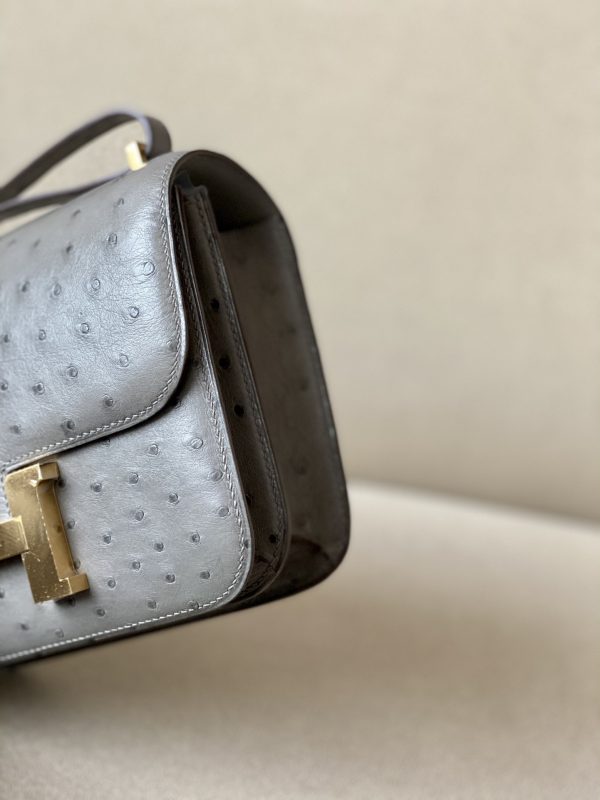 Constance 19 Ostrich Gris Asphalte (M8) Gold Hardware - Image 10