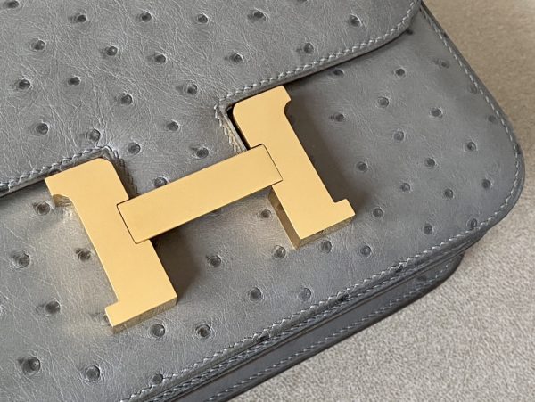 Constance 19 Ostrich Gris Asphalte (M8) Gold Hardware - Image 9