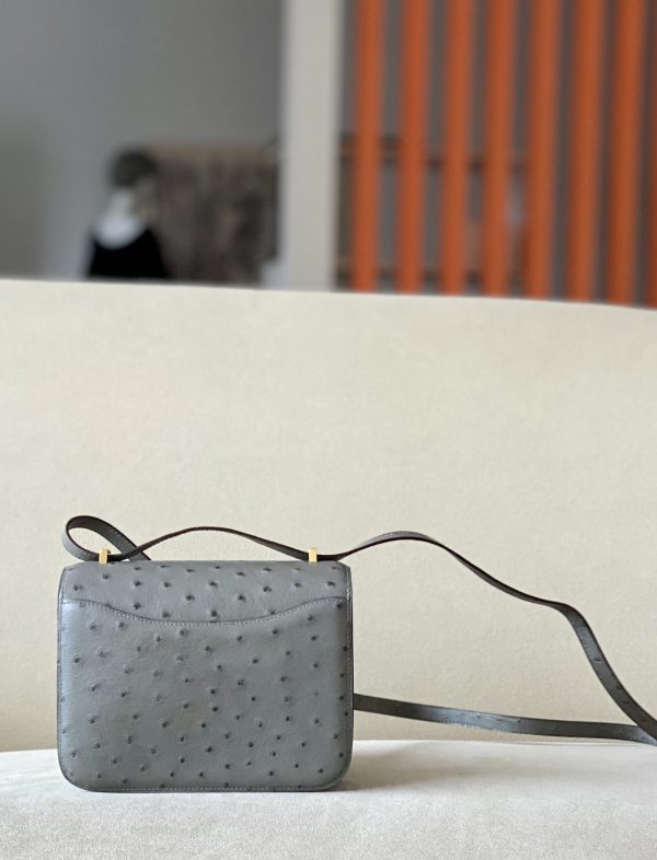 Constance 19 Ostrich Gris Asphalte (M8) Gold Hardware - Image 3