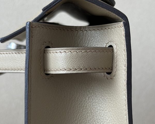 Kelly Pochette Swift Beige Marfa (8Q) Palladium Hardware - Image 6