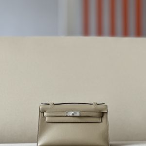 Kelly Pochette Swift Beige Marfa (8Q) Palladium Hardware