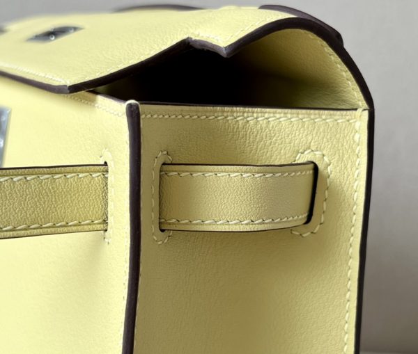 Kelly Pochette Swift Jaune Poussin (1Z) Palladium Hardware - Image 4