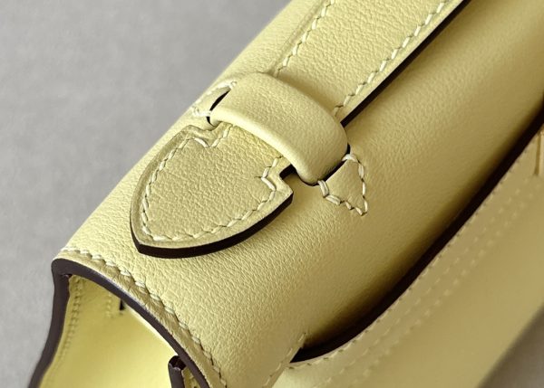 Kelly Pochette Swift Jaune Poussin (1Z) Gold Hardware - Image 9