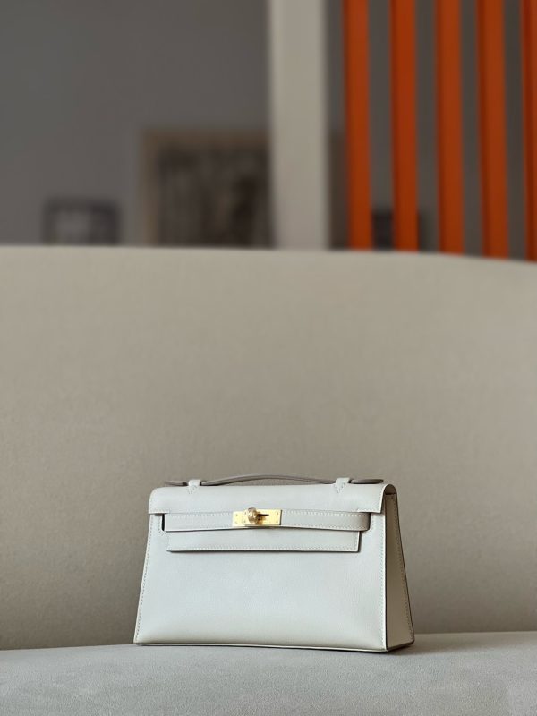 Kelly Pochette Swift Craie (10) Gold Hardware - Image 2