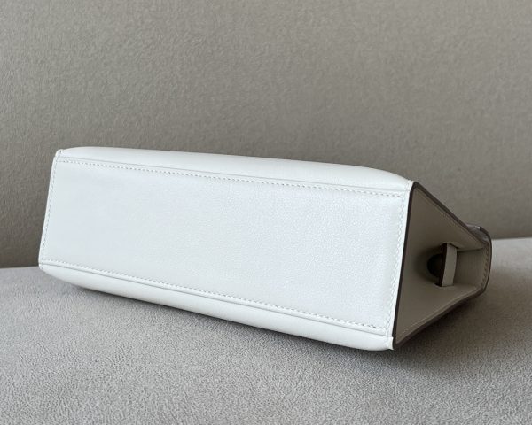 Kelly Pochette Swift Craie (10) Palladium Hardware - Image 10
