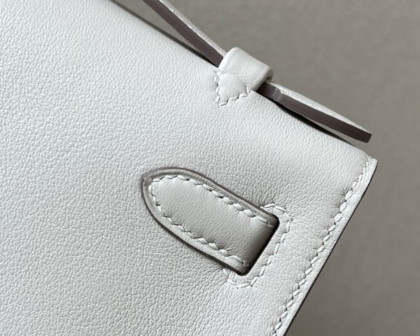 Kelly Pochette Swift Craie (10) Palladium Hardware - Image 9
