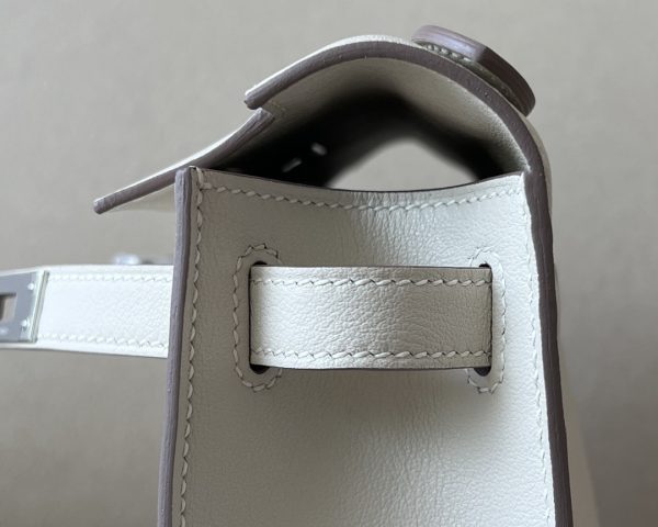 Kelly Pochette Swift Craie (10) Palladium Hardware - Image 8