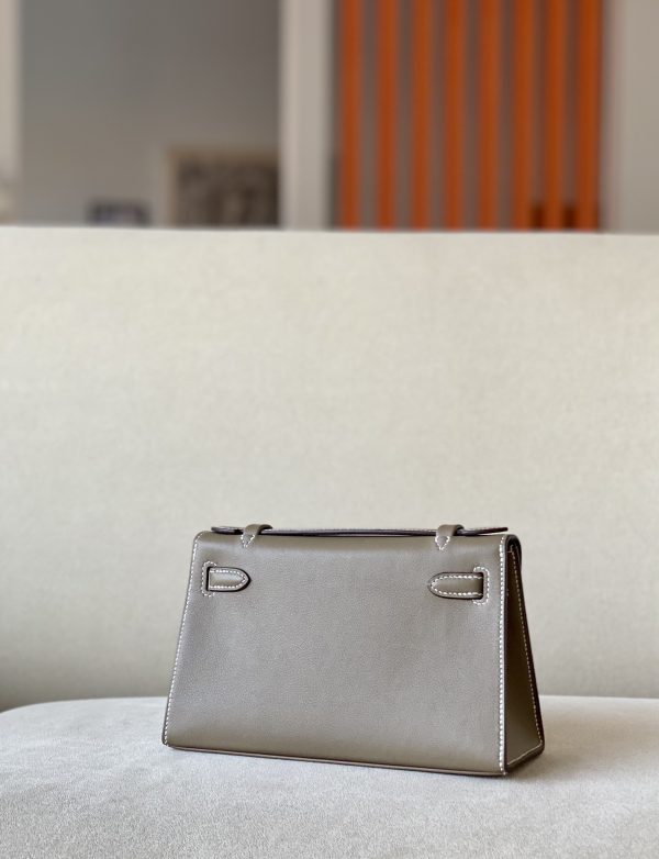 Kelly Pochette Swift Etoupe (18) Gold Hardware - Image 2