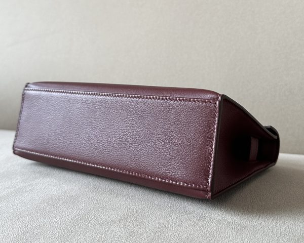 Kelly Pochette Swift Rouge H (55) Palladium Hardware - Image 6