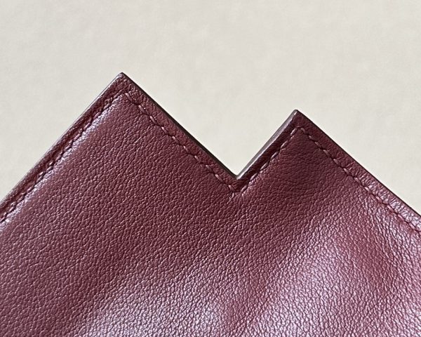Kelly Pochette Swift Rouge H (55) Palladium Hardware - Image 5