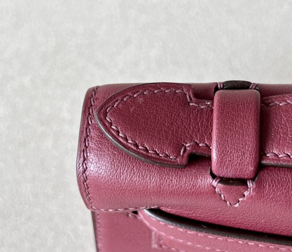 Kelly Pochette Swift Rouge H (55) Gold Hardware - Image 9