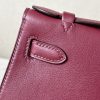 Kelly Pochette Swift Rouge H (55) Gold Hardware - Image 7