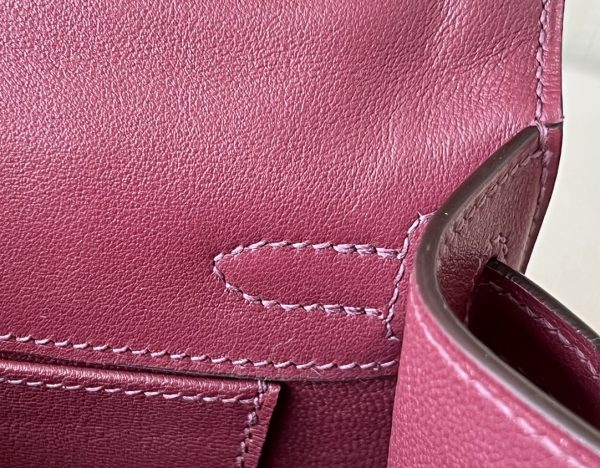 Kelly Pochette Swift Rouge H (55) Gold Hardware - Image 6