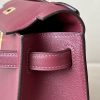 Kelly Pochette Swift Rouge H (55) Gold Hardware - Image 5