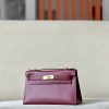 Kelly Pochette Swift Rouge H (55) Gold Hardware - Image 2