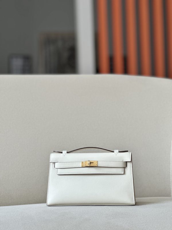 Kelly Pochette Swift Nata  (I2) Gold Hardware