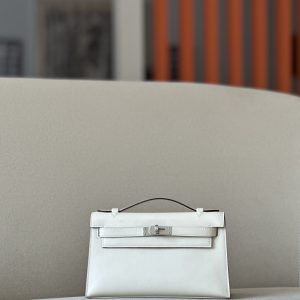 Kelly Pochette Swift Nata  (I2) Palladium Hardware