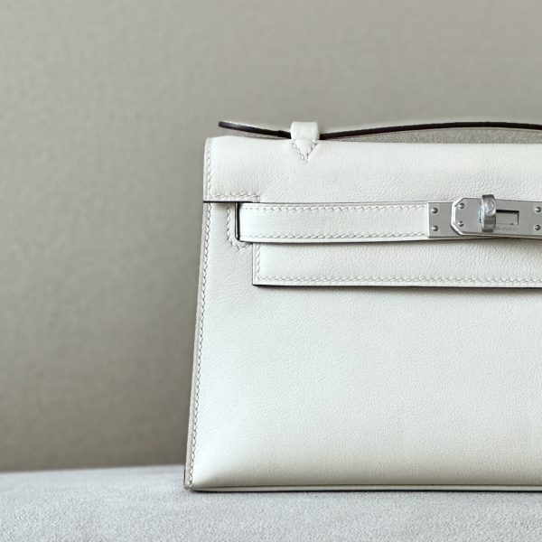 Kelly Pochette Swift Nata  (I2) Palladium Hardware - Image 11